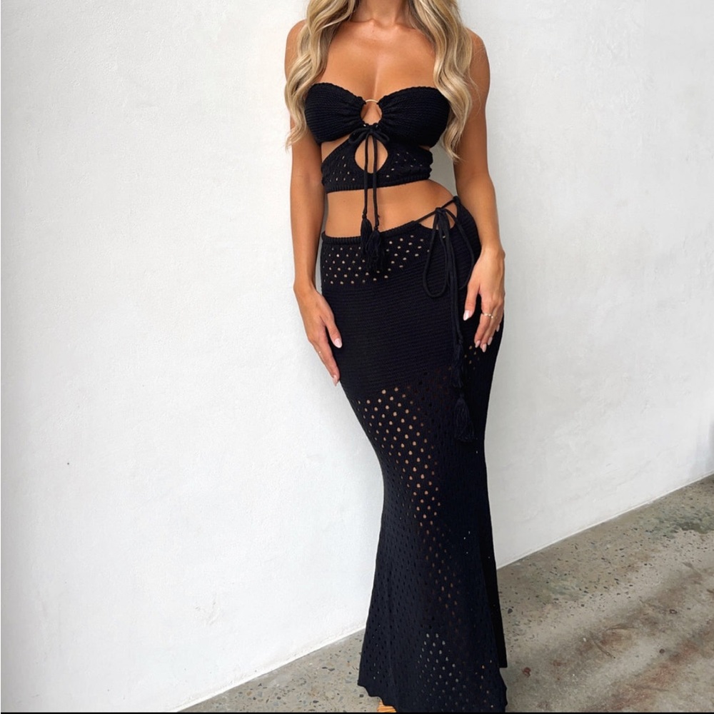 Outcast Clothing Crochet Skirt and Top Set
